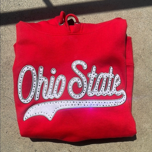 Sweaters - Ohio State Bling Rhinestone Women’s Hoodie Sweater Size Small